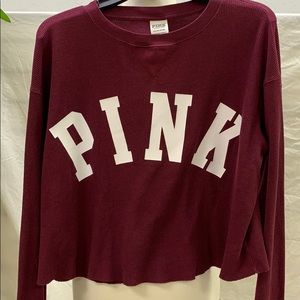 Pink Maroon Long Sleeve Top